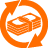 Imagem de uma nota e em volta um simbolo rotativo